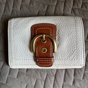 Vintage Coach White and brown leather wallet. Never carried.